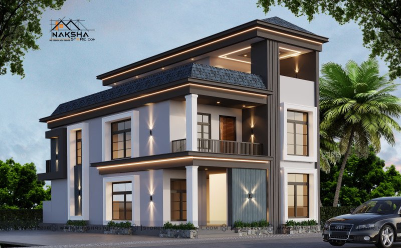 Modern Double Floor House Elevation | Premium Contemporary Home Front Design 2025